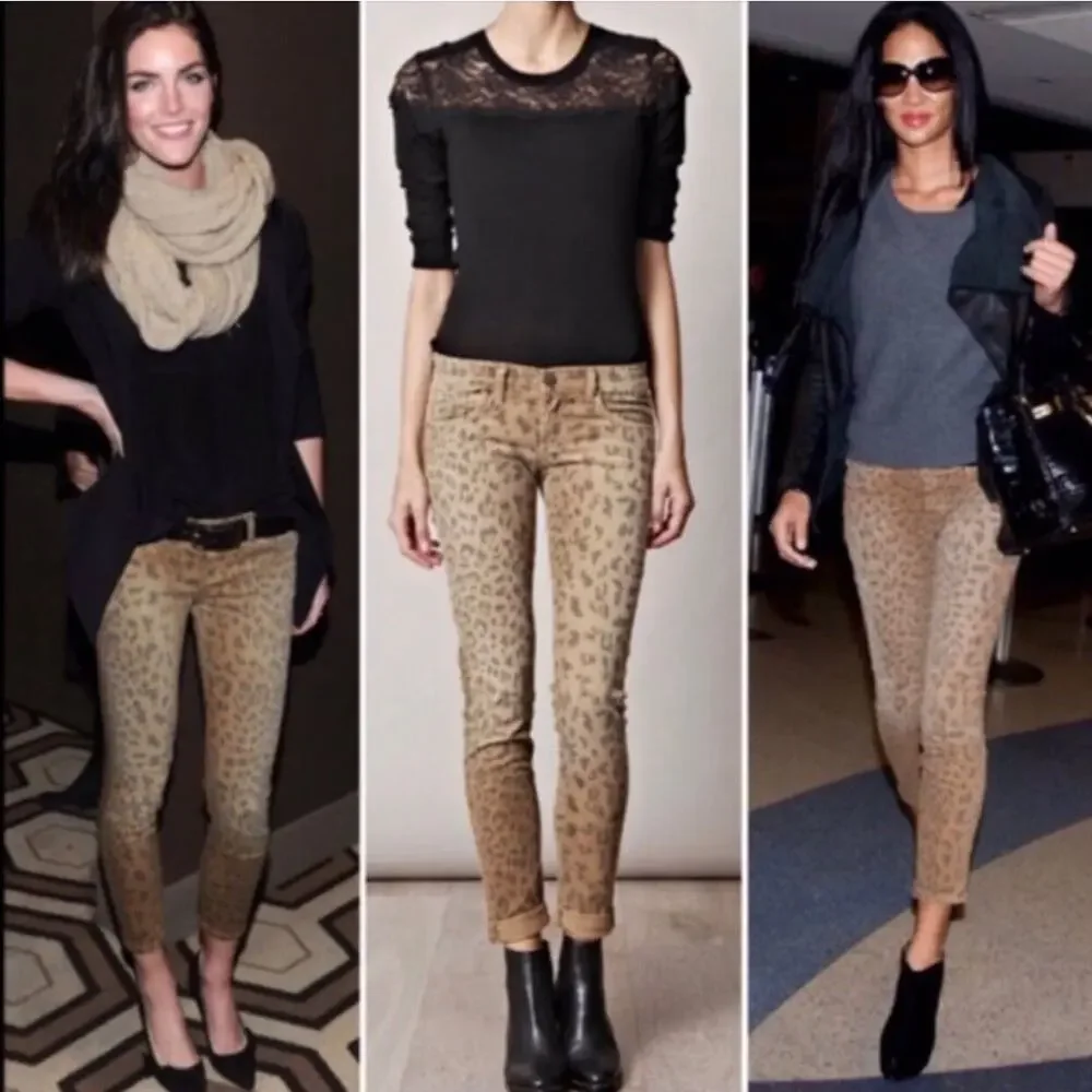Current/Elliott The Stiletto Leopard Print Skinny Jeans Size 29 Animal Print